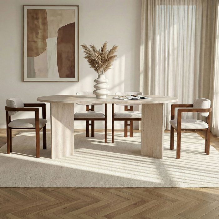 Nordure Meridia 4 - Travertino, Nogal, Blanco